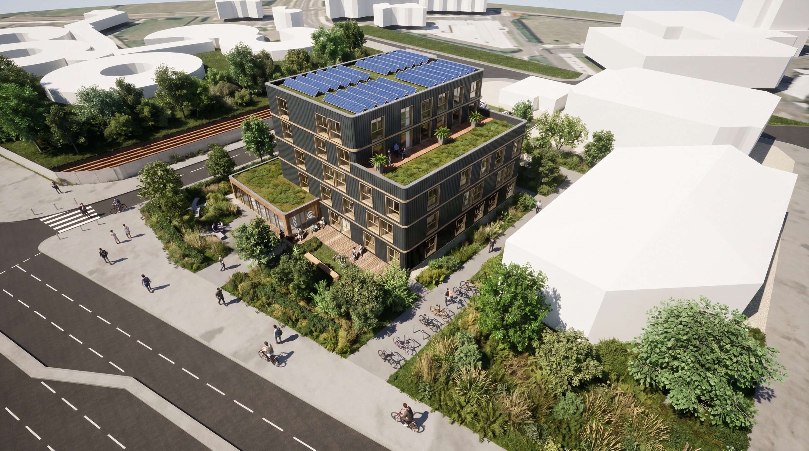 Réhabilitation de bureaux en logement étudiant avec surélévation à Villeneuve d'Ascq- Handouche & Bréard architectes