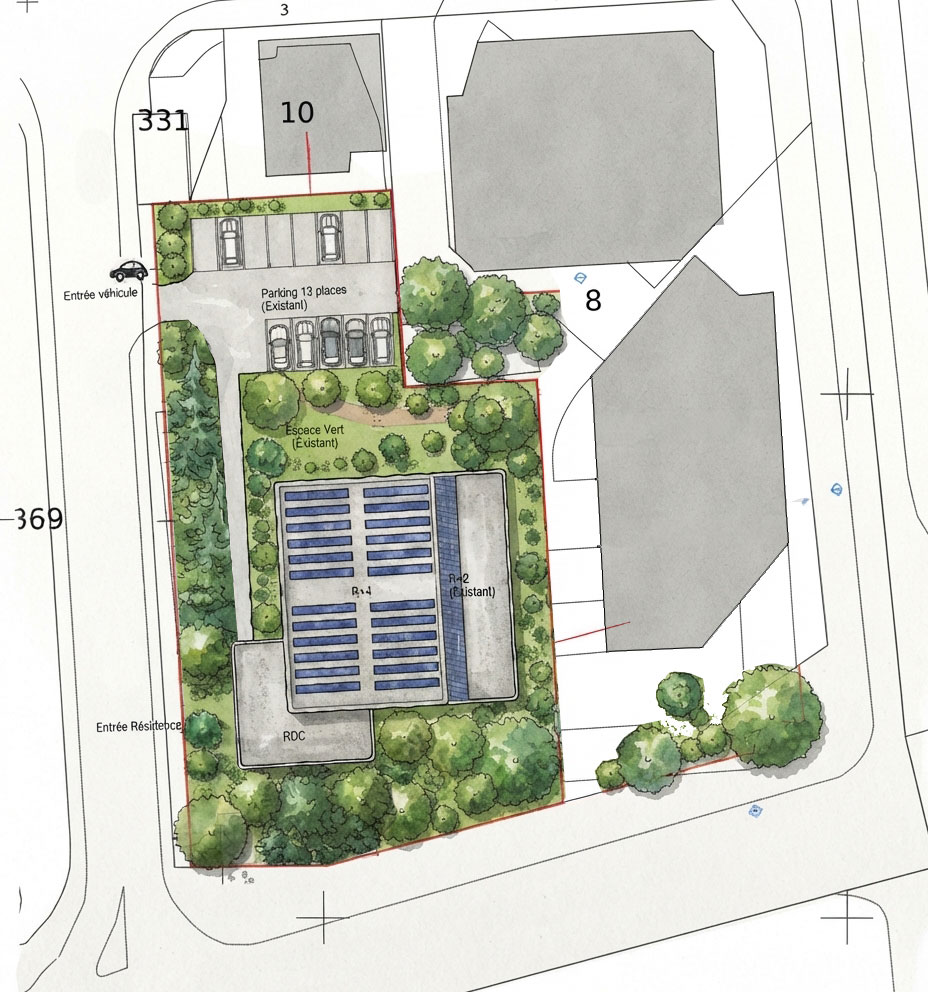 Réhabilitation de bureaux en logement étudiant avec surélévation à Villeneuve d'Ascq- Handouche & Bréard architectes
